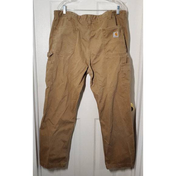 Carhartt Relaxed Fit Washed Twill Dungaree Dark Khaki Pants 40 x 30 B324-DKH - Picture 2 of 9